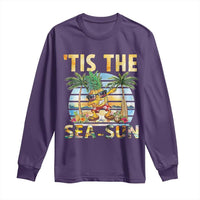 Tis The Sea Sun Long Sleeve Shirt Dabbing Pineapple Summer Vacation Gift