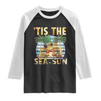Tis The Sea Sun Raglan Shirt Dabbing Pineapple Summer Vacation Gift