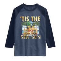 Tis The Sea Sun Raglan Shirt Dabbing Pineapple Summer Vacation Gift