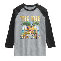 Tis The Sea Sun Raglan Shirt Dabbing Pineapple Summer Vacation Gift