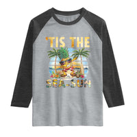 Tis The Sea Sun Raglan Shirt Dabbing Pineapple Summer Vacation Gift