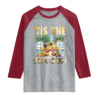 Tis The Sea Sun Raglan Shirt Dabbing Pineapple Summer Vacation Gift