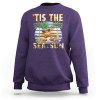 Tis The Sea Sun Sweatshirt Dabbing Pineapple Summer Vacation Gift
