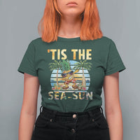 Tis The Sea Sun T Shirt For Women Dabbing Pineapple Summer Vacation Gift