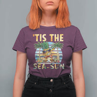 Tis The Sea Sun T Shirt For Women Dabbing Pineapple Summer Vacation Gift