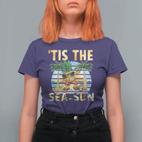 Tis The Sea Sun T Shirt For Women Dabbing Pineapple Summer Vacation Gift