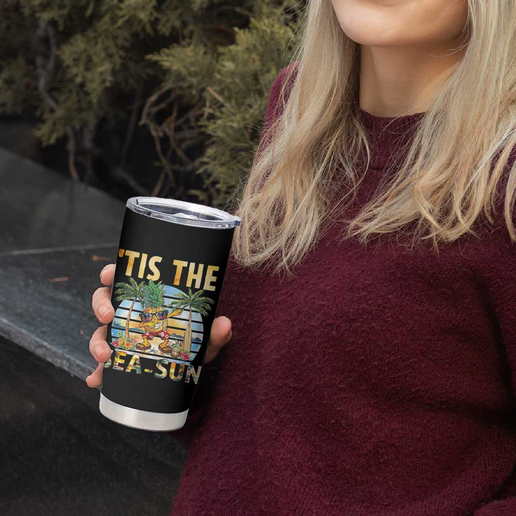 Tis The Sea Sun Tumbler Cup Dabbing Pineapple Summer Vacation Gift
