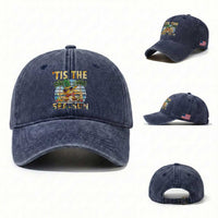 Tis The Sea Sun Washed Cotton Baseball Cap Dabbing Pineapple Summer Vacation Gift