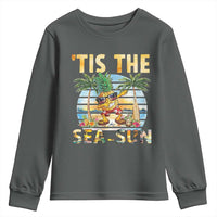 Tis The Sea Sun Youth Sweatshirt Dabbing Pineapple Summer Vacation Gift