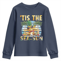 Tis The Sea Sun Youth Sweatshirt Dabbing Pineapple Summer Vacation Gift