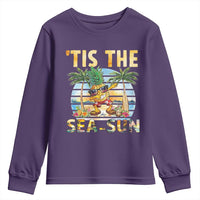 Tis The Sea Sun Youth Sweatshirt Dabbing Pineapple Summer Vacation Gift