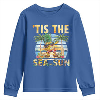 Tis The Sea Sun Youth Sweatshirt Dabbing Pineapple Summer Vacation Gift