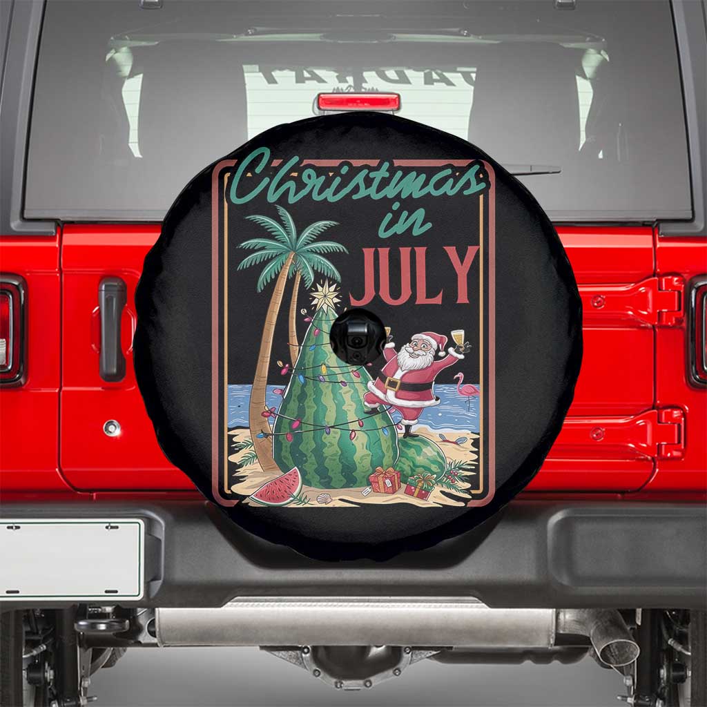 Christmas In July Spare Tire Cover Funny Santa Watermelon Xmas Tree