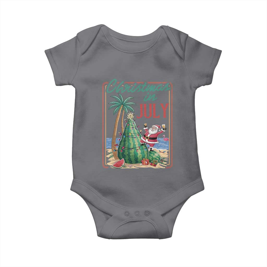 Christmas In July Baby Onesie Funny Santa Watermelon Xmas Tree