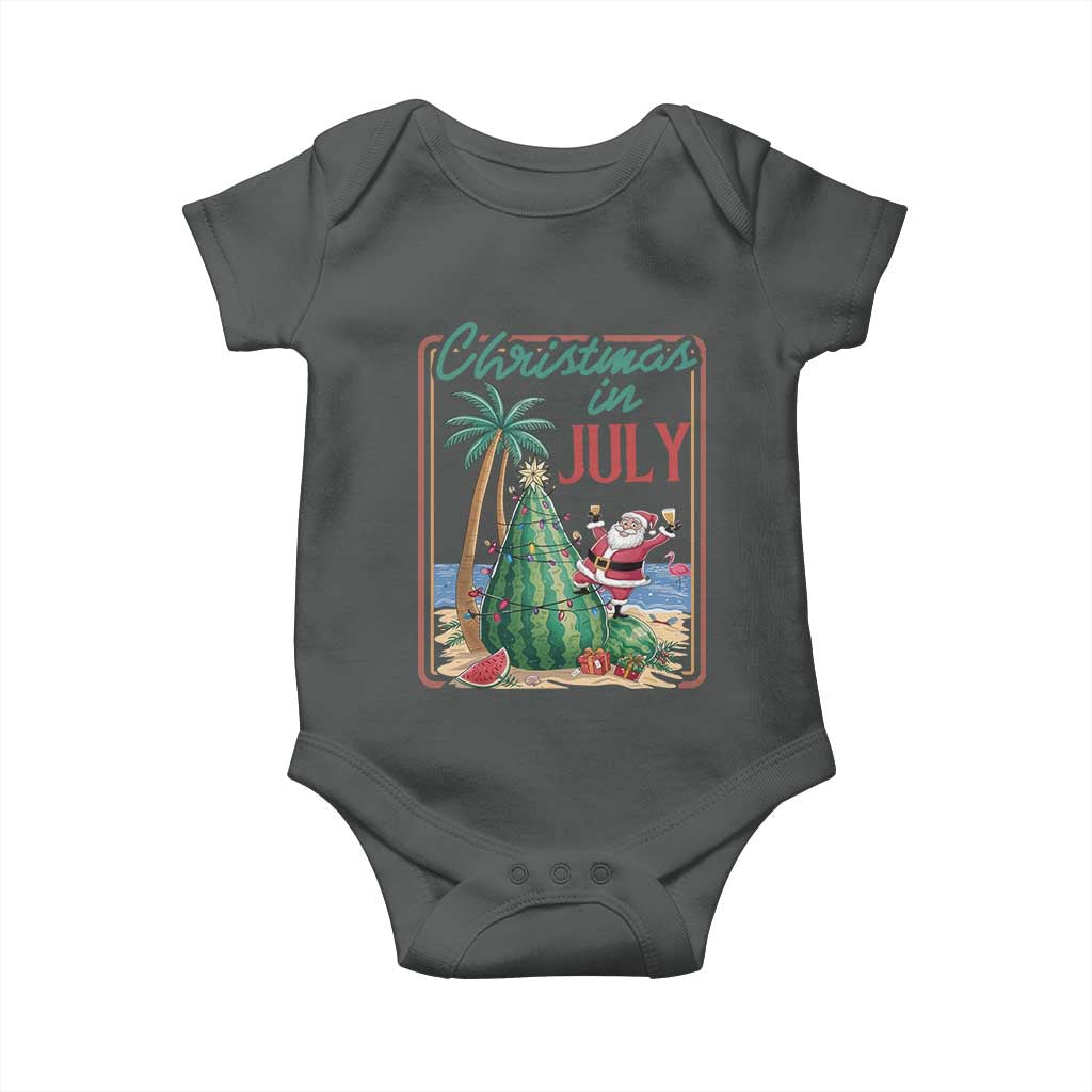 Christmas In July Baby Onesie Funny Santa Watermelon Xmas Tree