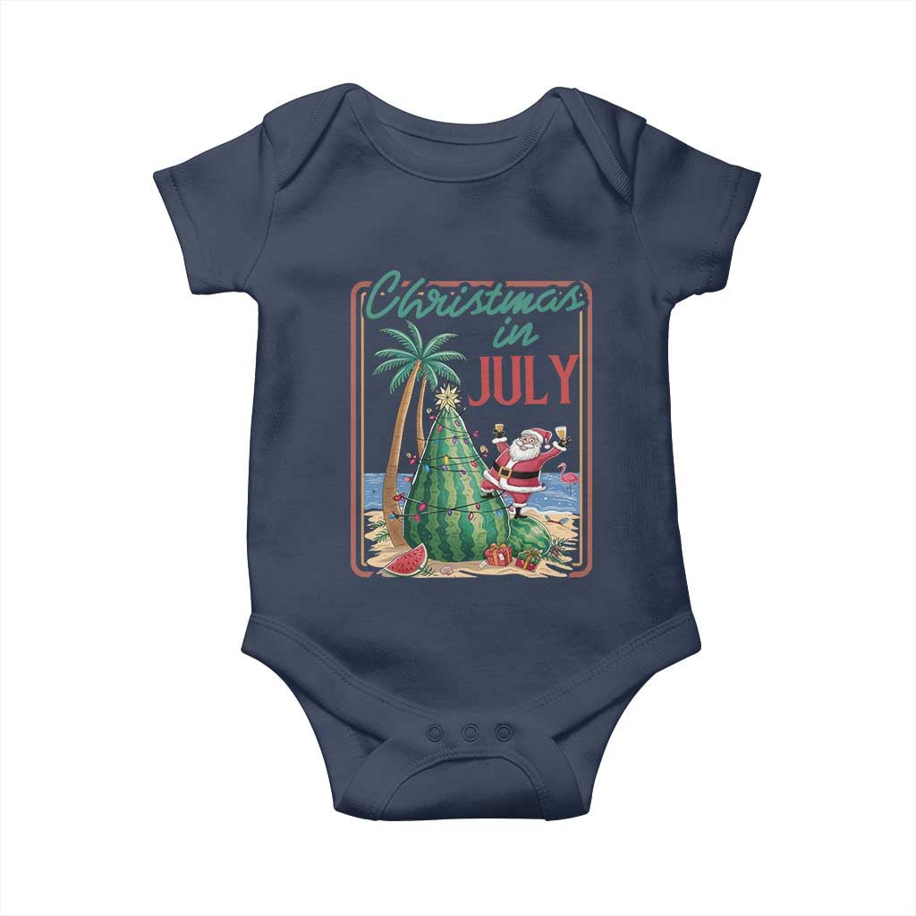 Christmas In July Baby Onesie Funny Santa Watermelon Xmas Tree
