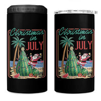 Christmas In July 4 in 1 Can Cooler Tumbler Funny Santa Watermelon Xmas Tree