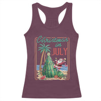 Christmas In July Racerback Tank Top Funny Santa Watermelon Xmas Tree