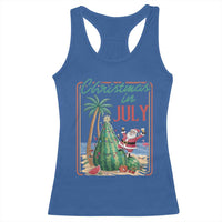 Christmas In July Racerback Tank Top Funny Santa Watermelon Xmas Tree