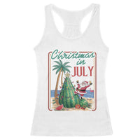 Christmas In July Racerback Tank Top Funny Santa Watermelon Xmas Tree