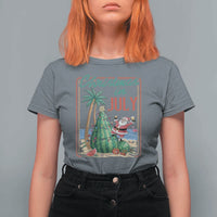 Christmas In July T Shirt For Women Funny Santa Watermelon Xmas Tree