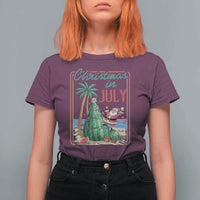 Christmas In July T Shirt For Women Funny Santa Watermelon Xmas Tree