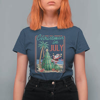 Christmas In July T Shirt For Women Funny Santa Watermelon Xmas Tree