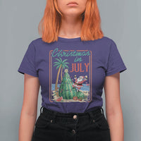 Christmas In July T Shirt For Women Funny Santa Watermelon Xmas Tree