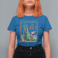 Christmas In July T Shirt For Women Funny Santa Watermelon Xmas Tree