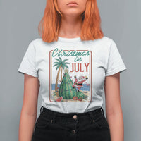 Christmas In July T Shirt For Women Funny Santa Watermelon Xmas Tree