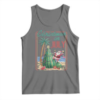 Christmas In July Tank Top Funny Santa Watermelon Xmas Tree