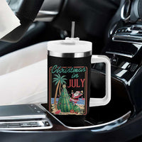 Christmas In July Tumbler With Handle Funny Santa Watermelon Xmas Tree