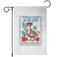 Funny Hawaiian Beach Vacation Graphic Garden Flag Tropical Goose On The Loose