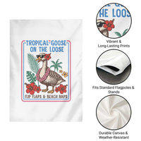 Funny Hawaiian Beach Vacation Graphic Garden Flag Tropical Goose On The Loose