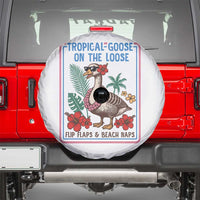 Funny Hawaiian Beach Vacation Graphic Spare Tire Cover Tropical Goose On The Loose