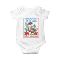 Funny Hawaiian Beach Vacation Graphic Baby Onesie Tropical Goose On The Loose