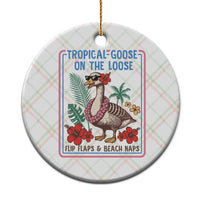 Funny Hawaiian Beach Vacation Graphic Ceramic Ornament Tropical Goose On The Loose