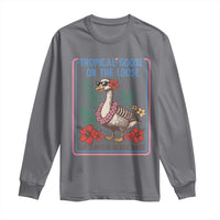 Funny Hawaiian Beach Vacation Graphic Long Sleeve Shirt Tropical Goose On The Loose