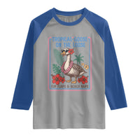 Funny Hawaiian Beach Vacation Graphic Raglan Shirt Tropical Goose On The Loose