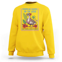 Funny Hawaiian Beach Vacation Graphic Sweatshirt Tropical Goose On The Loose