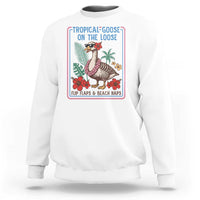 Funny Hawaiian Beach Vacation Graphic Sweatshirt Tropical Goose On The Loose