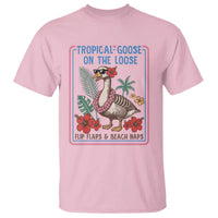 Funny Hawaiian Beach Vacation Graphic T Shirt Tropical Goose On The Loose