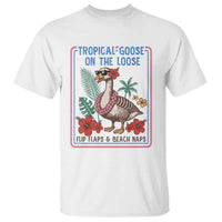 Funny Hawaiian Beach Vacation Graphic T Shirt Tropical Goose On The Loose
