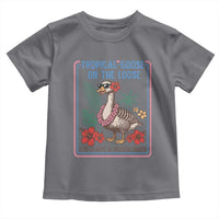 Funny Hawaiian Beach Vacation Graphic Toddler T Shirt Tropical Goose On The Loose