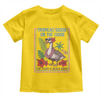 Funny Hawaiian Beach Vacation Graphic Toddler T Shirt Tropical Goose On The Loose