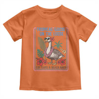 Funny Hawaiian Beach Vacation Graphic Toddler T Shirt Tropical Goose On The Loose