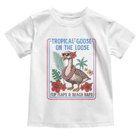 Funny Hawaiian Beach Vacation Graphic Toddler T Shirt Tropical Goose On The Loose