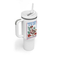 Funny Hawaiian Beach Vacation Graphic Tumbler With Handle Tropical Goose On The Loose