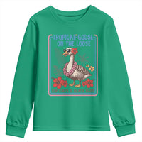 Funny Hawaiian Beach Vacation Graphic Youth Sweatshirt Tropical Goose On The Loose