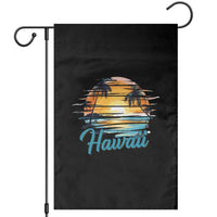 Retro Sunset Palm Tree Hawaii Garden Flag Tropical Vacation Graphic